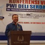 Konferensi PWI Deli Serdang, Fariada Putra Sinik Ingatkan Wartawan Rajut Silaturahmi dan Profesional
